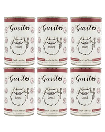 GUSSTO Cat Fresh Wild Boar 6x400 g - nourriture humide pour chats au sanglier