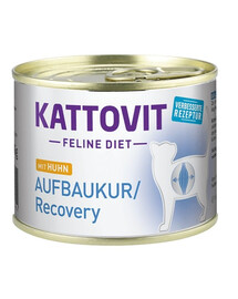 KATTOVIT Feline Diet Recovery Chicken Aliments humides au poulet pour chats convalescents 12x185 g