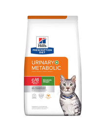HILL'S Prescription Diet C/D Urinary Stress + Metabolic - Nourriture vétérinaire de poulet pour la santé urinaire et le poids du chat - 6 kg (2x3 kg)