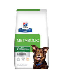 HILL'S Prescription Diet Canine Metabolic Aliment sec avec du poulet pour la perte et le maintien du poids 8 kg (2x4 kg)