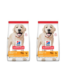 HILL'S Science Plan Canine Adult Light Large breed Chicken pour chiens de grande taille au poulet 2x18 kg