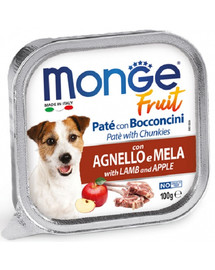 MONGE Fruit Dog Pâtée d'agneau et de pommes pour chiens 100g