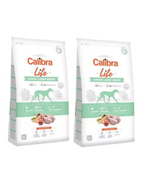 CALIBRA Life Junior Large Breed Chicken - Croquettes au poulet pour chiots de grandes races - 24 kg (2x12 kg)