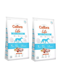 CALIBRA Life Adult Large Breed Chicken Croquettes au poulet pour chiens adultes de grandes races 24 kg (2x12 kg)