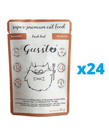 GUSSTO Cat Fresh Wild Boar 24x85 g - nourriture humide pour chats au sanglier