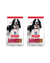 HILL'S Science Plan Canine Adult Medium Lamb & Rice pour chiens de race moyenne à l'agneau et riz 2x18 kg