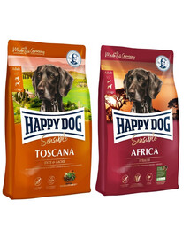 HAPPY DOG Supreme Toscana 12.5 kg + Supreme Africa 12.5 kg