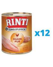 RINTI Singlefleisch Chicken Pure -  poulet monoprotéinée - 12 x 400 g