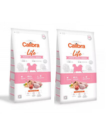 CALIBRA Life Junior Small Breed Chicken Croquettes au poulet pour chiots de petites races 12 kg (2x6 kg)