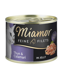 MIAMOR Feine Filets de thon et calamars en gelée 185 g