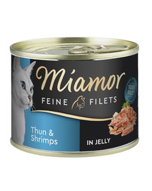 MIAMOR Feline Filets Thon et crevettes en gelée 185 g