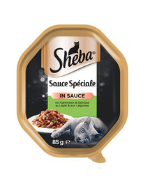 SHEBA Sauce Speciale 22x85 avec du lapin, du canard et des légumes