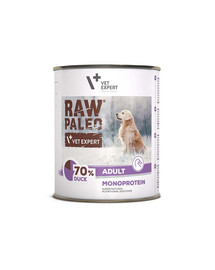 VETEXPERT Raw Paleo - Pâtée de canard pour chiens adultes - 800g