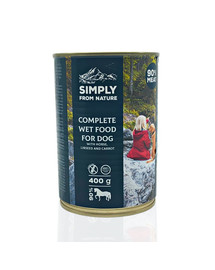 SIMPLY FROM NATURE Conserve pour chiens cheval, graine de lin et carottes 6 x 400 g
