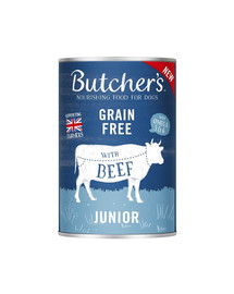 BUTCHER'S Original Junior Beef 400g nourriture pour chiens aux morceaux de bœuf en gelée