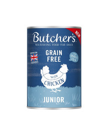 BUTCHER'S Original Junior, nourriture pour chiens, morceaux de poulet en gelée, 400g