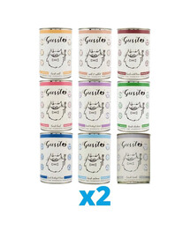 GUSSTO Cat mix saveurs 18x400 g - Une nourriture complète, sans céréales, pour les chats de tous âges