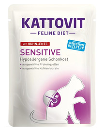 KATTOVIT Feline Diet Sensitive Poulet et canard 85 g