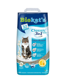 BIOKAT'S Classic 3w1 Fresh cotton blossom 10 l litière de bentonite odeur de coton