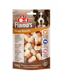 8IN1 Friandise pour chien Saveurs Biscuits à la viande 100 g
