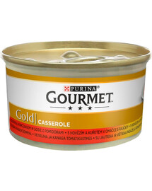 GOURMET Gold Casserole Bœuf & poulet, pâtée pour chat 85 g