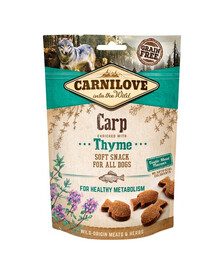 CARNILOVE Semi moist snacks délicatesse à la carpe et au thym 200 g