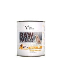 VETEXPERT RAW PALEO Adult turkey - pâtée monoprotéinée de dinde - 800 g