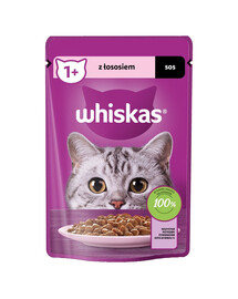 WHISKAS Adult sachet 85g nourriture humide pour chat en sauce avec du saumon