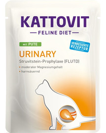KATTOVIT Feline Diet Urinary - viande de dinde pour réduire la récidive des calculs de struvite - 85 g