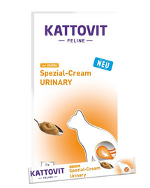 KATTOVIT Urinary Cream - Friandise à la crème de poulet pour chats souffrant de problèmes urinaires - 6x15g