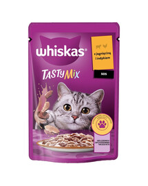 WHISKAS Adult sachet 85g nourriture humide pour chats adultes en sauce avec agneau et dinde