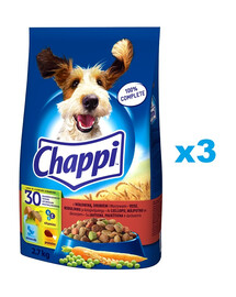 CHAPPI Croquettes pour chiens adultes avec boeuf 3x2,7kg