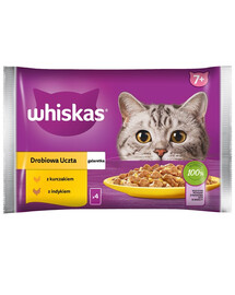 WHISKAS Senior sachet 85g Poultry Feast nourriture humide pour chats âgés en gelée avec : poulet, dinde