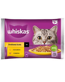 WHISKAS Adult sachet 85 g Poultry Feast nourriture humide pour chats adultes en sauce avec : poulet, dinde