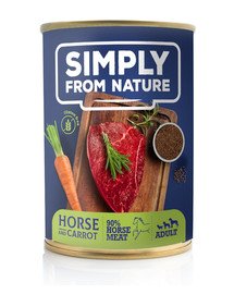 SIMPLY FROM NATURE Conserve pour chiens cheval, graine de lin et carottes 400 g