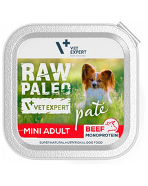 VETEXPERT Raw Paleo Adult Mini Beef - Pâtée au boeuf pour chien adulte d'une petite race - 150g