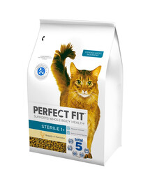 PERFECT FIT Sterile 1+ Aliment complet sec riche en poulet, 2,8 kg, pour chats adultes stérilisés