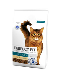 PERFECT FIT Sterile 1+ Aliment sec complet pour chats adultes stérilisés riche en poulet 7 kg