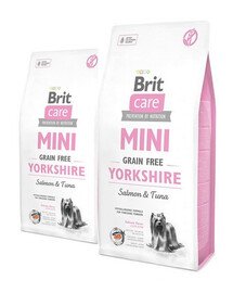 BRIT Care Grain Free Mini Yorkshire - Saumon & thon, sans céréales, pour Yorkshire - 2 x 7 kg