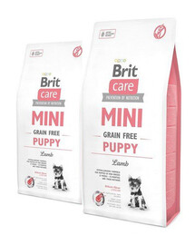 BRIT Care Mini Grain Free Mini Puppy Lamb - Agneau pour chiens de races mini - 2 x 7 kg