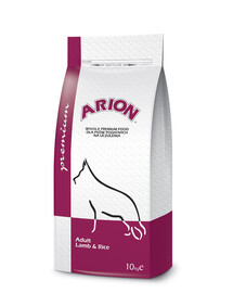 ARION Adult lamb&rice - Agneau & riz pour chiens adultes avec système digestif sensible et problèmes de peau et de pelage - 10 kg