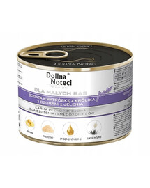 DOLINA NOTECI Premium Junior - Riche en foie de lapin avec langue de cerf pour chiots et jeunes chiens de petites races - 185g
