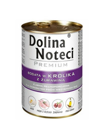 DOLINA NOTECI Premium - Riche en lapin à la canneberge pour chiens adultes - 400g
