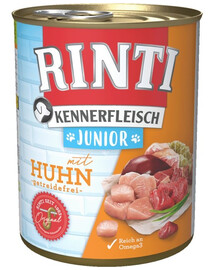 RINTI Kennerfleish Junior Chicken - avec du poulet pour les chiots - 800 g