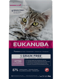 EUKANUBA Grain Free Kitten - Saumon sans céréales pour les chatons en croissance - 2 kg