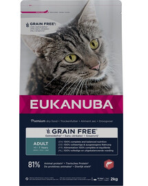 EUKANUBA Grain Free Adult Saumon 2 kg pour chats adultes