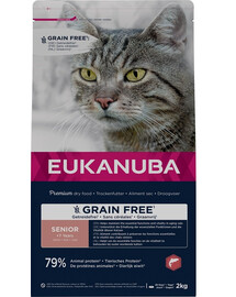 EUKANUBA Grain Free Senior - Saumon sans céréales pour chats âgés - 2 kg