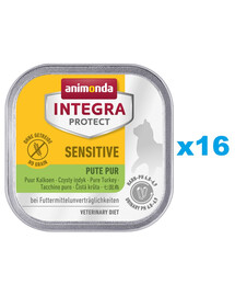 ANIMONDA Integra Sensitive Dinde pour les chats adultes souffrant d'intolérance alimentaire 16x100 g