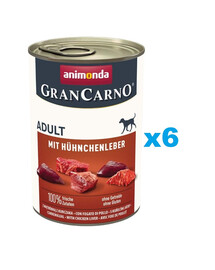 ANIMONDA Gran Carno Adult with Chicken liver - avec foie de poulet pour chiens adultes 6x400 g