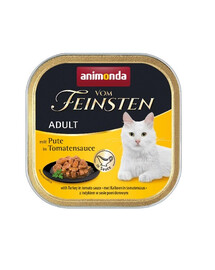 ANIMONDA Vom Feinsten Chat Pâtée de Dinde à la sauce tomate 100g